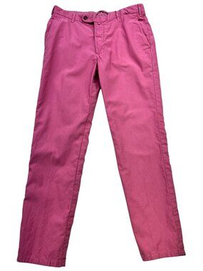 Addiction Women's Cotton Chino Pants Flat Front Size 50 Hot Pink Solid Pockets
